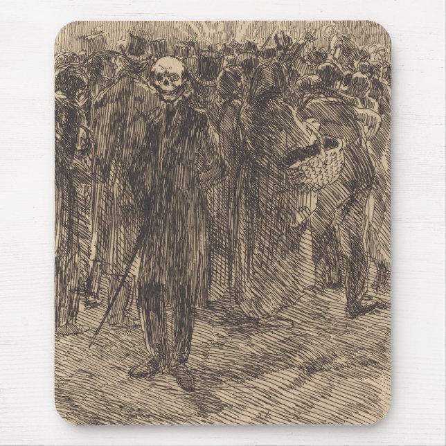 Skull in the Crowd (by Albert Besnard) Mouse Mat (Front)