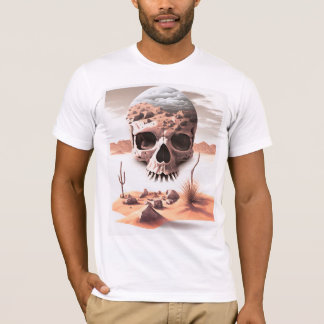 Skull in the hot desert Stoner Rock motif T-Shirt
