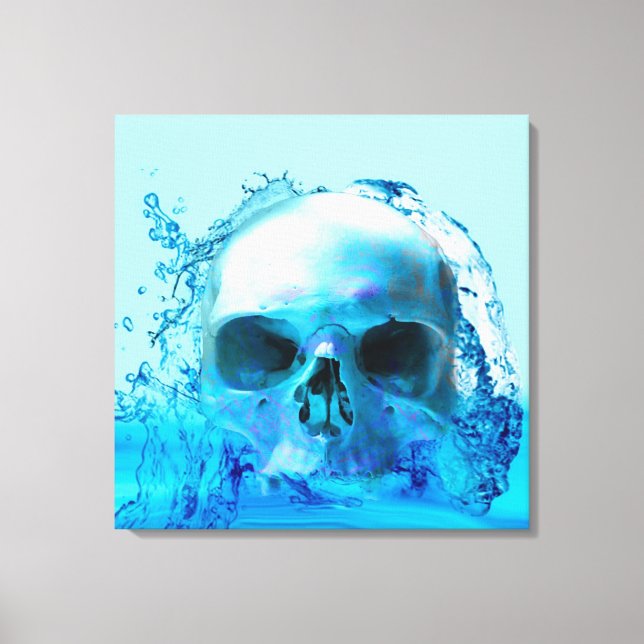 Skull in Water Canvas Print (Front)