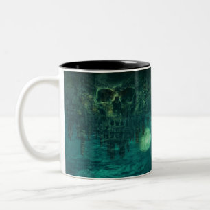 Skull in Watery Grave Two-Tone Coffee Mug
