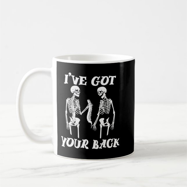 Skull Ive Got Your Back Halloween Skeleton Skull M Coffee Mug (Left)