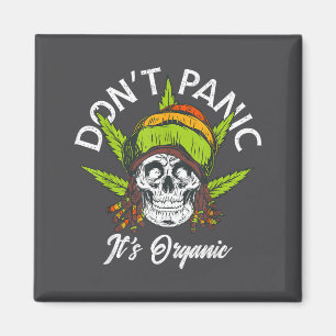 Skull Jamaica Rasta Funny Don´t Panic It´s Organic Magnet