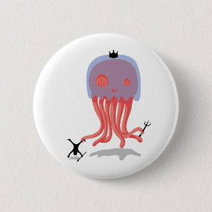 Skull Jellyfish 6 Cm Round Badge