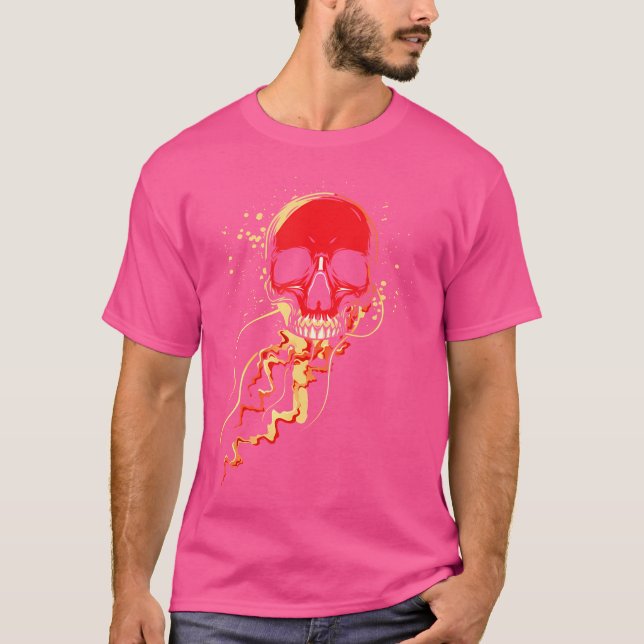 Skull Jellyfish Sea Creature Ocean Underwater Scub T-Shirt (Front)