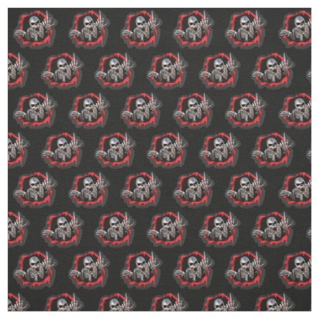 Skull jump out at ya pattern fabric (Swatch)