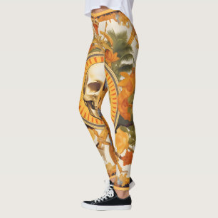 Skull Jungle Colourful Pattern Leggings