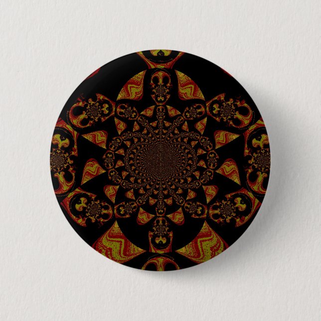 Skull Kaleidoscope Art Print 6 Cm Round Badge (Front)