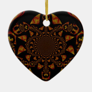 Skull Kaleidoscope Art Print Ceramic Tree Decoration