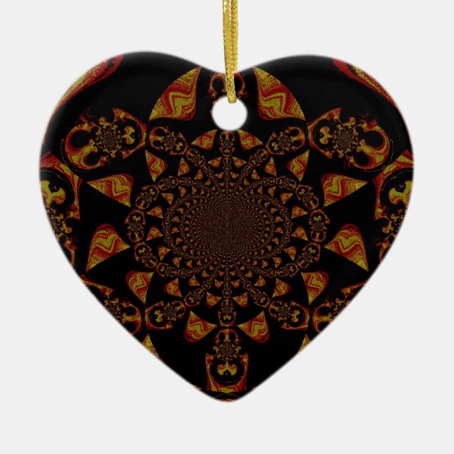 Skull Kaleidoscope Art Print Ceramic Tree Decoration (Front)