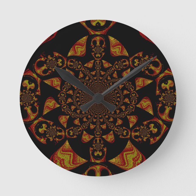 Skull Kaleidoscope Art Print Round Clock (Front)