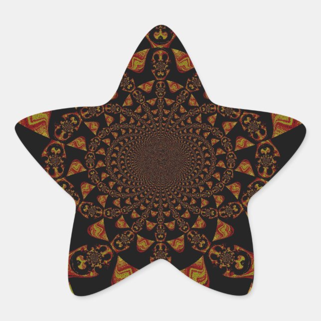 Skull Kaleidoscope Art Print Star Sticker (Front)