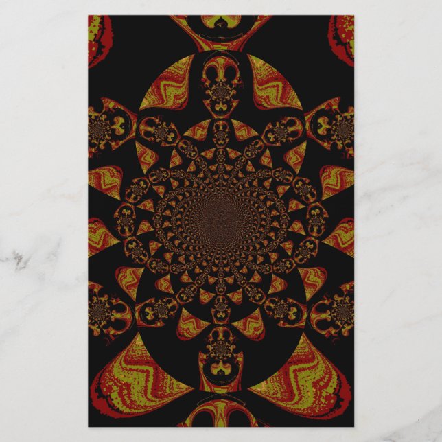 Skull Kaleidoscope Art Print Stationery (Front)