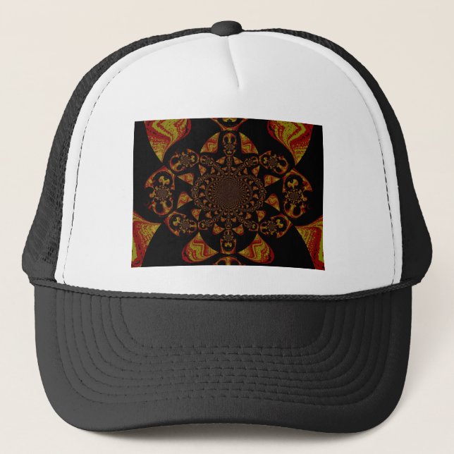 Skull Kaleidoscope Art Print Trucker Hat (Front)
