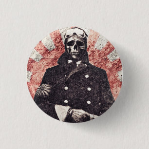 Skull kamikaze 3 cm round badge