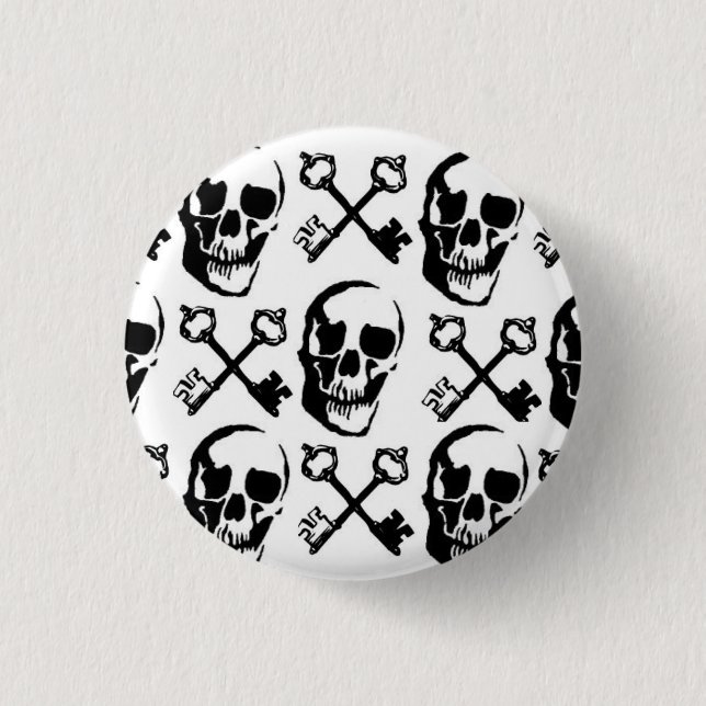 skull key 3 cm round badge (Front)