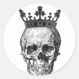 Skull king classic round sticker