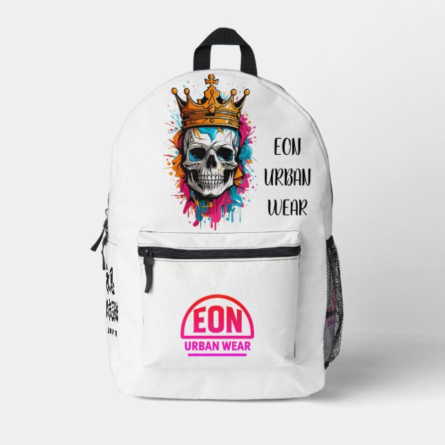 skull king printed backpack (Front)