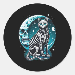 Skull - Kitty Skeleton Halloween Costume Idea Classic Round Sticker