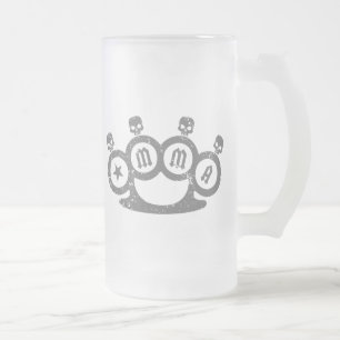 Skull Knuckles Frosted Glass Beer Mug