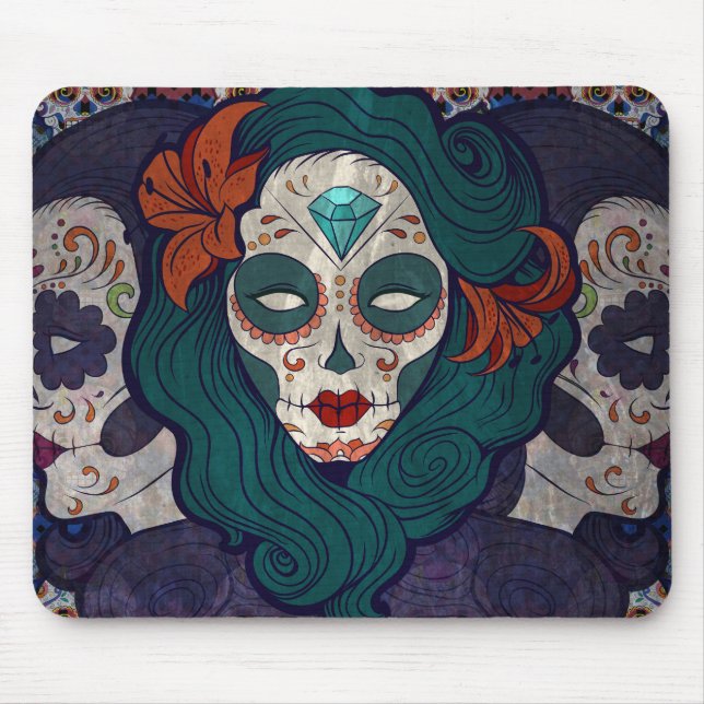 Skull Ladies Mouse Mat (Front)