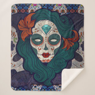Skull Ladies Sherpa Blanket