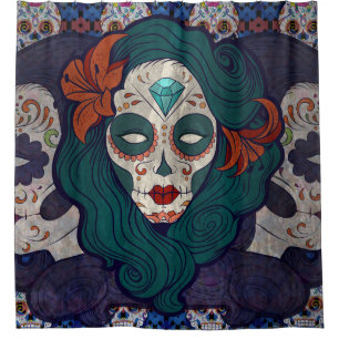 Skull Ladies Shower Curtain