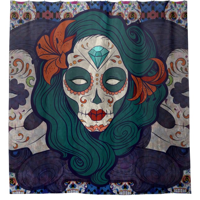 Skull Ladies Shower Curtain (Front)