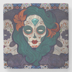 Skull Ladies Stone Coaster