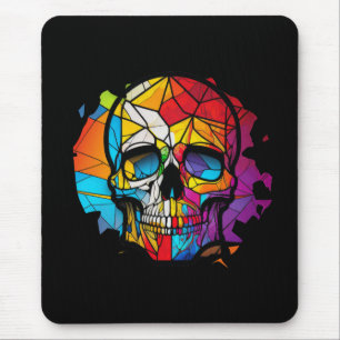 Skull Life Time Stained Glass Character Mouse Mat