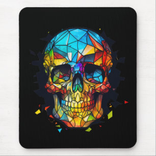 Skull Life Time Stained Glass Character Mouse Mat