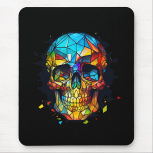 Skull Life Time Stained Glass Character Mouse Mat