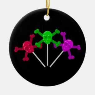 Skull Lollipops Ceramic Tree Decoration