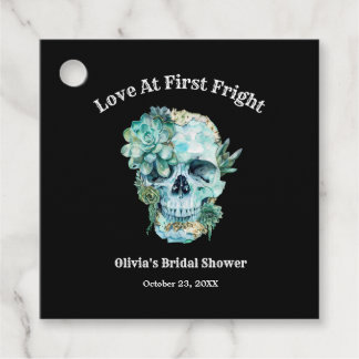 Skull Love at First Fright Halloween Bridal Shower Favour Tags