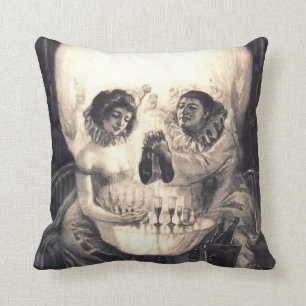 Skull Love, Optical Illusion 20" Throw Pillow Sq