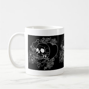 Skull Love - Skulls, Roses and Hearts by Al Rio Coffee Mug
