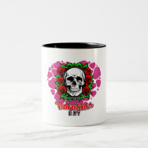 Skull Love - Two-Tone Mug, 11 oz