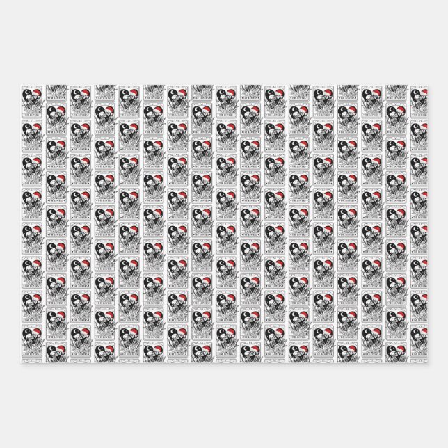 Skull lover bookish Christmas gothic wrapping pape Wrapping Paper Sheet (Front)
