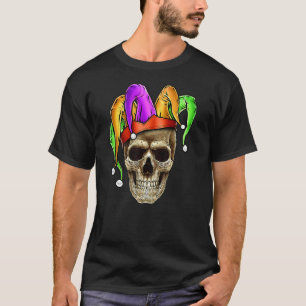 Skull Mardi Gras Jester Joker Carnival Louisiana C T-Shirt