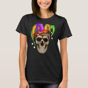 Skull Mardi Gras Jester Joker Carnival Louisiana C T-Shirt
