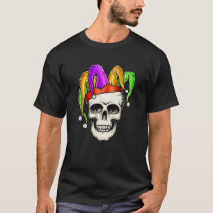 Skull Mardi Gras Skeleton Jester Joker Carnival Me T-Shirt