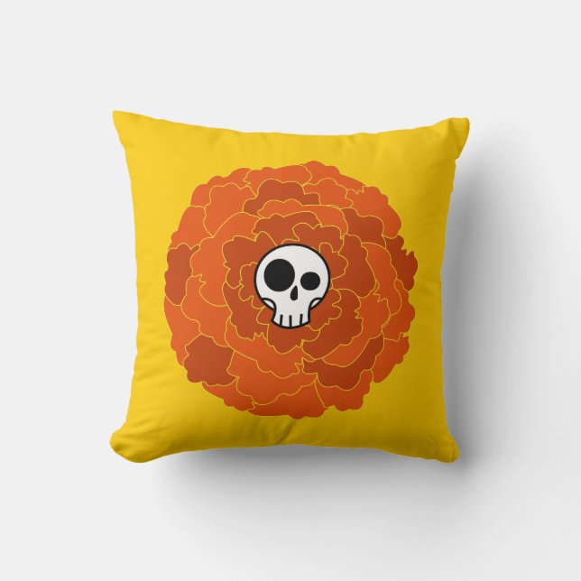 Skull Marigold Pillow (Front)