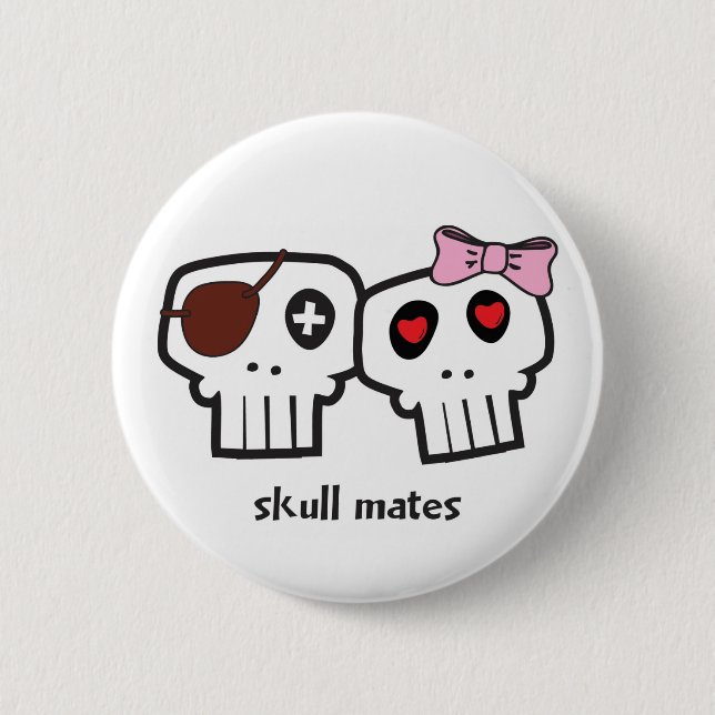 Skull Mates 6 Cm Round Badge (Front)