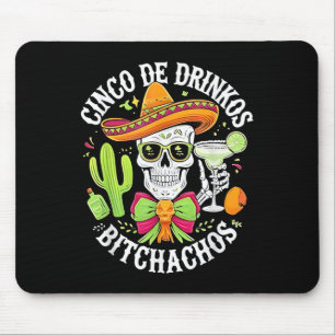 Skull Mexican Cinco De Drinkos Achos Mouse Mat