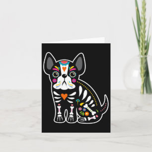Skull Mexican French Bulldog Halloween Day Of The  Card