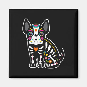 Skull Mexican French Bulldog Halloween Day Of The Magnet