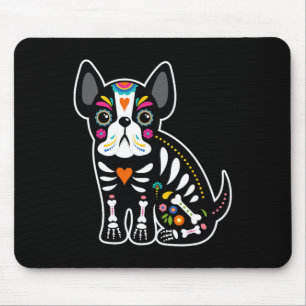 Skull Mexican French Bulldog Halloween Day Of The Mouse Mat