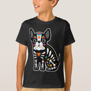 Skull Mexican French Bulldog Halloween Day Of The T-Shirt