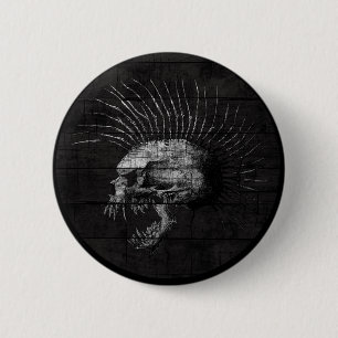 Skull Mohawk 6 Cm Round Badge