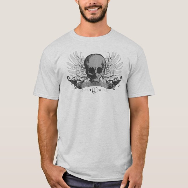 Skull montage - grey T-Shirt (Front)