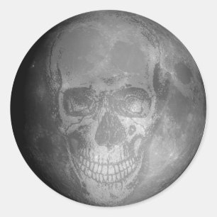 Skull Moon Sticker